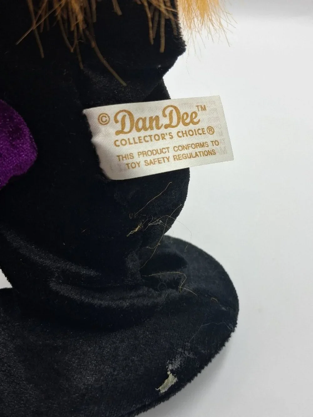 Vintage Dan Dee Spooky Halloween Purple w/Orange Hair Pop Up Witch Plush Toy